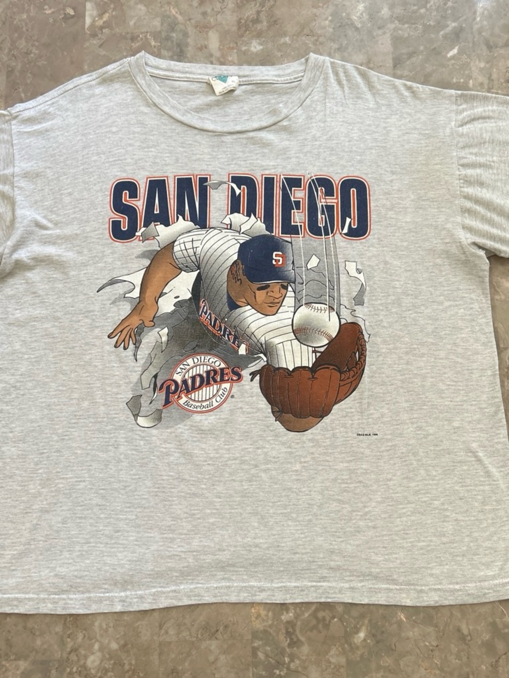 Vintage 1996 Tour Champ San Diego Padres MLB Baseball Graphic T Shirt Size XL